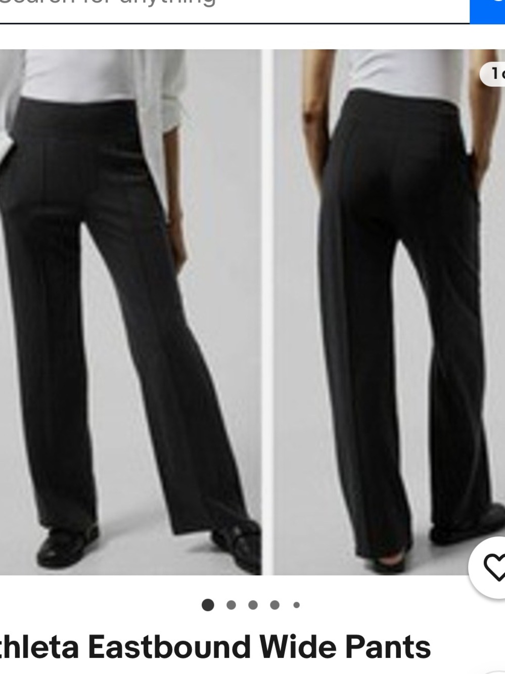 Athleta Eastbound Wide leg Black Pants size 10